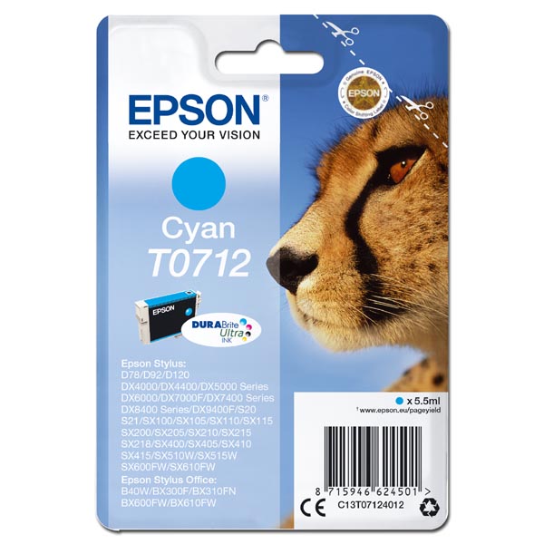 Epson Original Inkjet T0712 / C13T07124012 cyan 5,5 ml