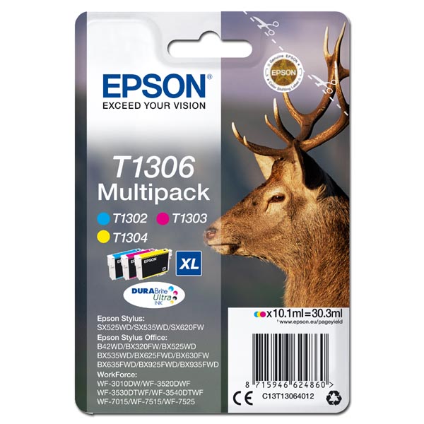 Epson Original Inkjet Set T1306 / C13T13064012 CMY 3 x 10,1 ml