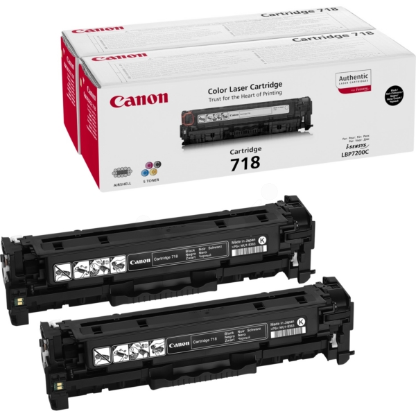 Canon Original Toner CRG 718BK 2662B005 black dual pack 2 x 3 400 pages