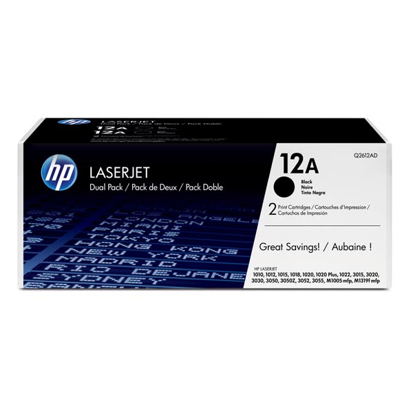 HP Original Toner Q2612AD / HP 12A black dualpack 2 x 2 000 pages