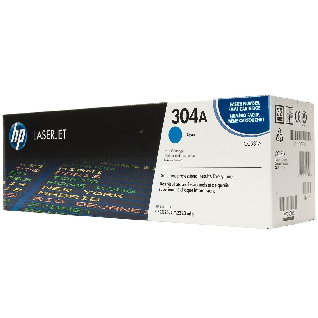 HP Original Toner CC531A / HP 304A cyan 2 800 pages C-box