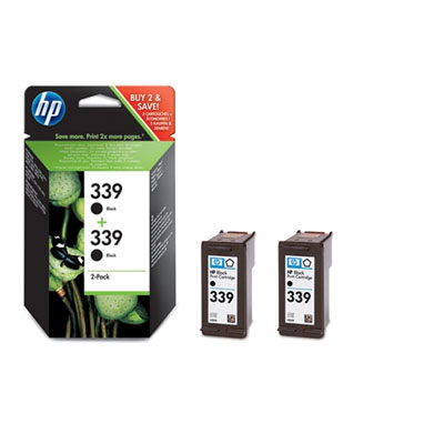 HP Original Inkjet C9504EE / HP 339 black dualpack 2x21 ml