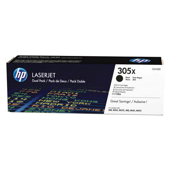 HP Original Toner CE410XD / HP 305XD black 2 x 4 000 pages