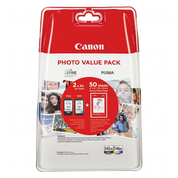 Canon Original Inkjet PG-545XL 15ml + CL546XL 13ml photo value pack