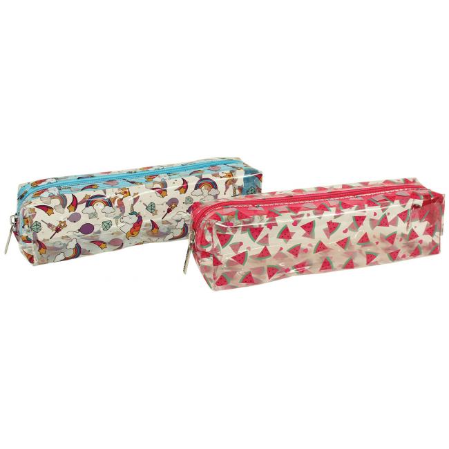 Puzdro na perá Donau transparentné mix motívov melóny kaktusy