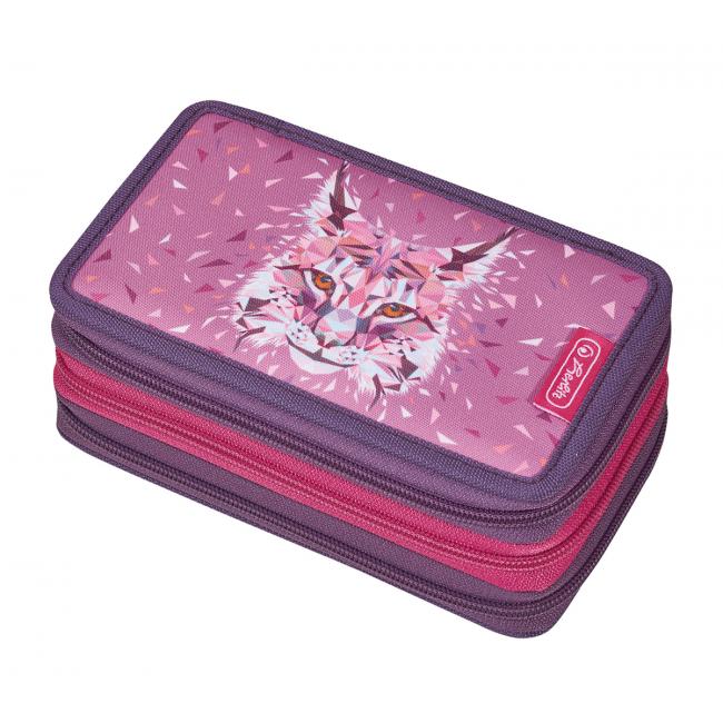 Peračník Herlitz 3 zipsový plný Wild Animals rys