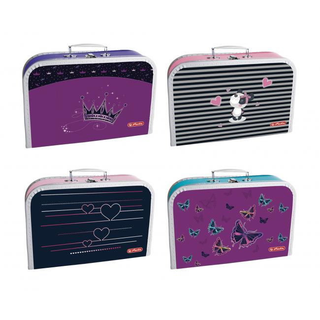 Detský kufrík 35 cm dievčatá mix motívov Korunka Panda Tlkot srdca Dúhové motýle