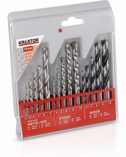 [2000616] Vrtáky do kovu, kameňa, dreva - sada 16ks